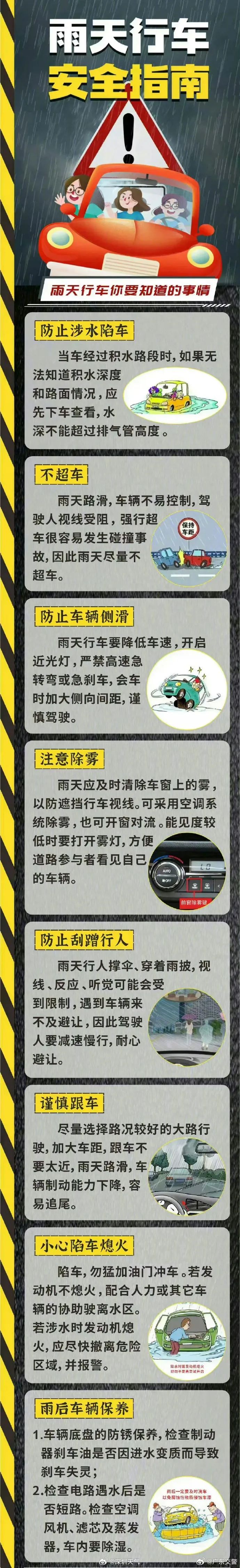 台风"格美"影响持续,云浮公安交警发布雨天行车安全指南